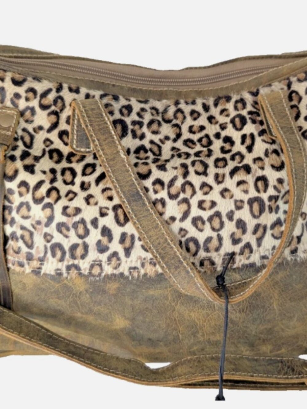 NWT Myra Valerie Satchel Cowhide Leopard Genuine Leather Laptop Hand Bag Purse